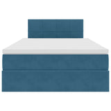 Letto con Contenitore con materasso Blu 120 x 190 cm Velluto
