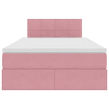 Letto con Contenitore con materasso Rosa 120 x 190 cm Velluto