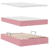Letto con Contenitore con materasso Rosa 120 x 190 cm Velluto