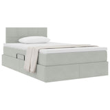 Letto con Contenitore Grigio chiaro 120 x 200 cm Velluto