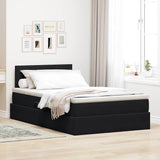 Letto con Contenitore con materasso Nero 120 x 200 cm Velluto