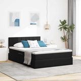 Letto con Contenitore con materasso Nero 140 x 190 cm Velluto