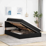 Letto con Contenitore con materasso Nero 140 x 190 cm Velluto