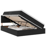 Letto con Contenitore con materasso Nero 140 x 190 cm Velluto