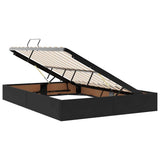 Letto con Contenitore con materasso Nero 140 x 190 cm Velluto