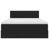 Letto con Contenitore con materasso Nero 140 x 190 cm Velluto