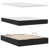 Letto con Contenitore con materasso Nero 140 x 190 cm Velluto