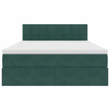 Letto con Contenitore Verde Scuro 140 x 190 cm Velluto