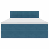 Letto con Contenitore Blu Scuro 140 x 190 cm Velluto