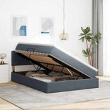 Letto con Contenitore Grigio scuro 140 x 200 cm Velluto