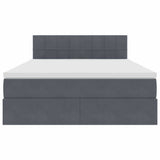 Letto con Contenitore Grigio scuro 140 x 200 cm Velluto