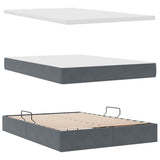 Letto con Contenitore Grigio scuro 140 x 200 cm Velluto