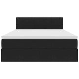Letto con Contenitore con materasso Nero 140 x 200 cm Velluto