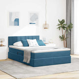 Letto con Contenitore Blu Scuro 140 x 200 cm Velluto