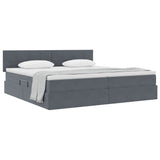 Letto con Contenitore Grigio scuro 200 x 200 cm Velluto