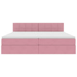 Letto con Contenitore con materasso Rosa 200 x 200 cm Velluto