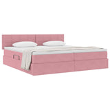 Letto con Contenitore con materasso Rosa 200 x 200 cm Velluto