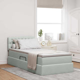 Letto con Contenitore Grigio chiaro 90 x 200 cm Velluto