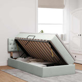 Letto con Contenitore Grigio chiaro 90 x 200 cm Velluto