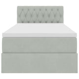Letto con Contenitore Grigio chiaro 90 x 200 cm Velluto