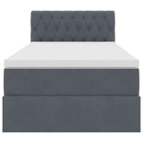 Letto con Contenitore Grigio scuro 100 x 200 cm Velluto