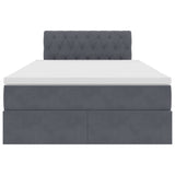Letto con Contenitore Grigio scuro 120 x 190 cm Velluto