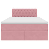 Letto con Contenitore con materasso Rosa 120 x 190 cm Velluto