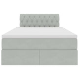 Letto con Contenitore Grigio chiaro 120 x 200 cm Velluto
