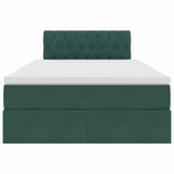 Letto con Contenitore Verde Scuro 120 x 200 cm Velluto