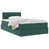 Letto con Contenitore Verde Scuro 120 x 200 cm Velluto