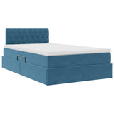 Letto con Contenitore Blu Scuro 120 x 200 cm Velluto