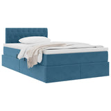 Letto con Contenitore Blu Scuro 120 x 200 cm Velluto