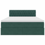 Letto con Contenitore Verde Scuro 140 x 190 cm Velluto