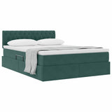 Letto con Contenitore Verde Scuro 140 x 190 cm Velluto