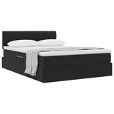 Letto con Contenitore con materasso Nero 140 x 200 cm Velluto