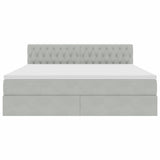 Letto con Contenitore Grigio chiaro 180 x 200 cm Velluto