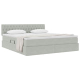 Letto con Contenitore Grigio chiaro 180 x 200 cm Velluto