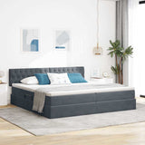 Letto con Contenitore Grigio scuro 200 x 200 cm Velluto