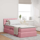Letto con Contenitore con materasso Rosa 90 x 190 cm Velluto