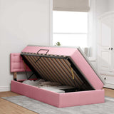 Letto con Contenitore con materasso Rosa 90 x 190 cm Velluto