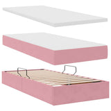 Letto con Contenitore con materasso Rosa 90 x 190 cm Velluto