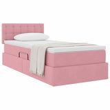 Letto con Contenitore con materasso Rosa 90 x 190 cm Velluto