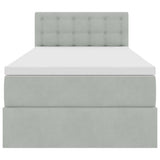 Letto con Contenitore Grigio chiaro 90 x 200 cm Velluto