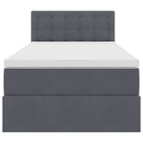 Letto con Contenitore Grigio scuro 90 x 200 cm Velluto