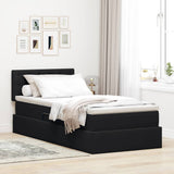 Letto con Contenitore con materasso Nero 90 x 200 cm Velluto