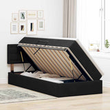 Letto con Contenitore con materasso Nero 90 x 200 cm Velluto
