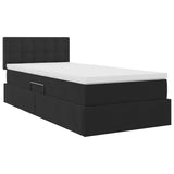 Letto con Contenitore con materasso Nero 90 x 200 cm Velluto