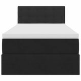 Letto con Contenitore con materasso Nero 90 x 200 cm Velluto