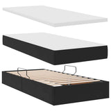 Letto con Contenitore con materasso Nero 90 x 200 cm Velluto