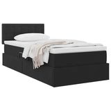 Letto con Contenitore con materasso Nero 90 x 200 cm Velluto